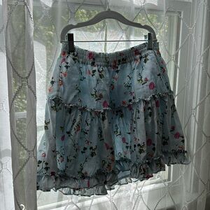 Hill House The Paz Skirt Pond Floral Poplin